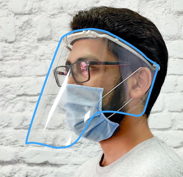 face shields that hook onto your glasses