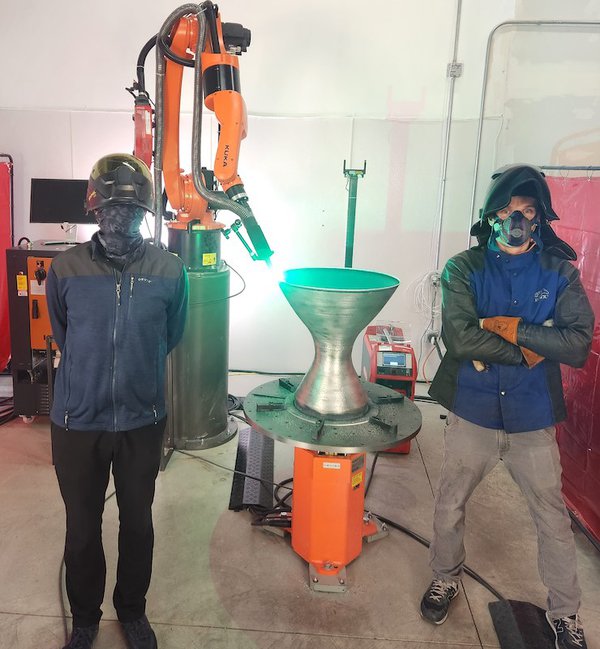 Fortius Metals Nick Bagshaw Alex Yearsley with rocket nozzle.jpg